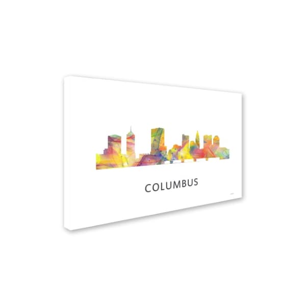 Marlene Watson 'Columbus Ohio Skyline WB-1' Canvas Art,22x32